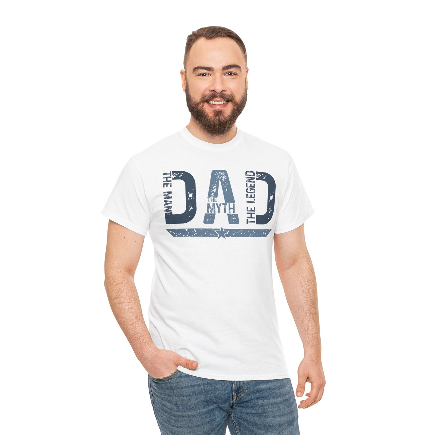 Dad, The Myth - Funny Father's Day T-Shirt | Men's Gildan Heavy Cotton Tee